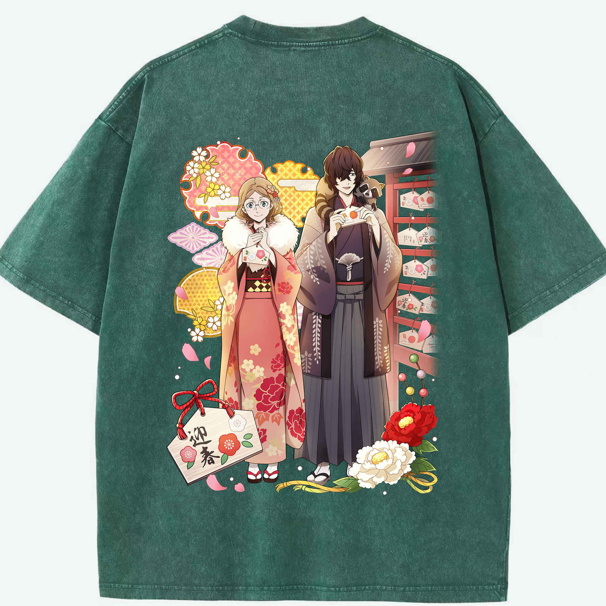 （画像用） 文豪ストレイドッグス Bungo Stray Dogs 綿100% ヴィンテージ風 半袖Tシャツ（背面プリント）